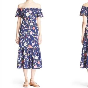 Rebecca Taylor Off the Shoulder Floral Print Dress